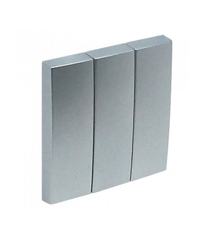 Tecla Triple Aluminio Logus 90