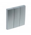 Tecla Triple Aluminio Logus 90