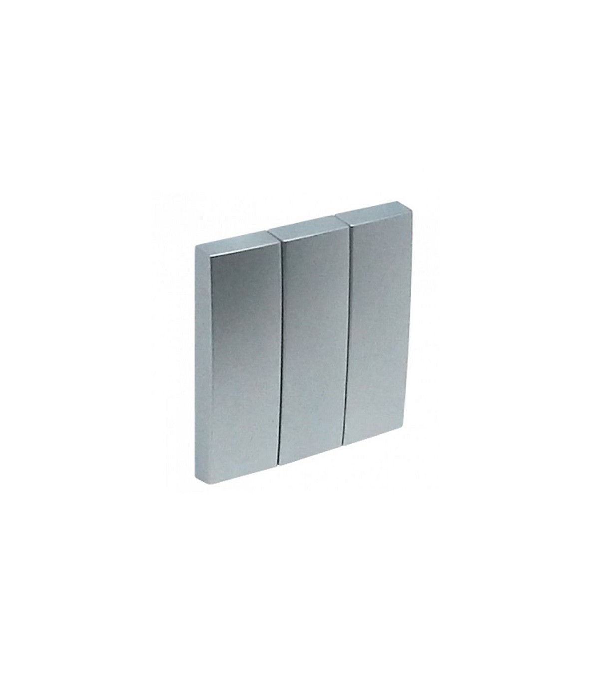 Tecla Triple Aluminio Logus 90