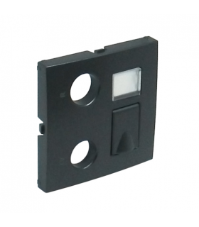 Tapa Tomas Múltiples R-TV-RJ45 / R-TV-RJ45 Gris Logus 90