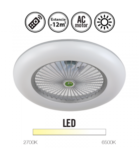 Ventilador de Techo LED Raki Plata 80W 6.400Lm 3000K/4500K/6000K + Mando