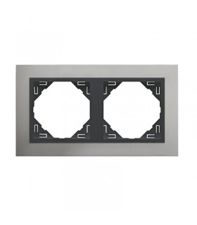 Marco Doble Aluminio / Gris Metallo