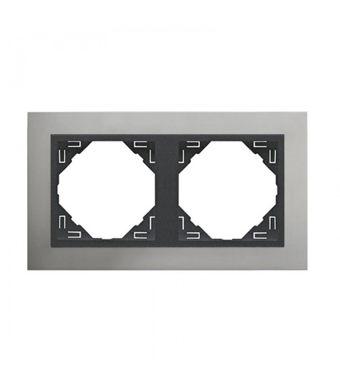 Marco Doble Aluminio / Gris Metallo
