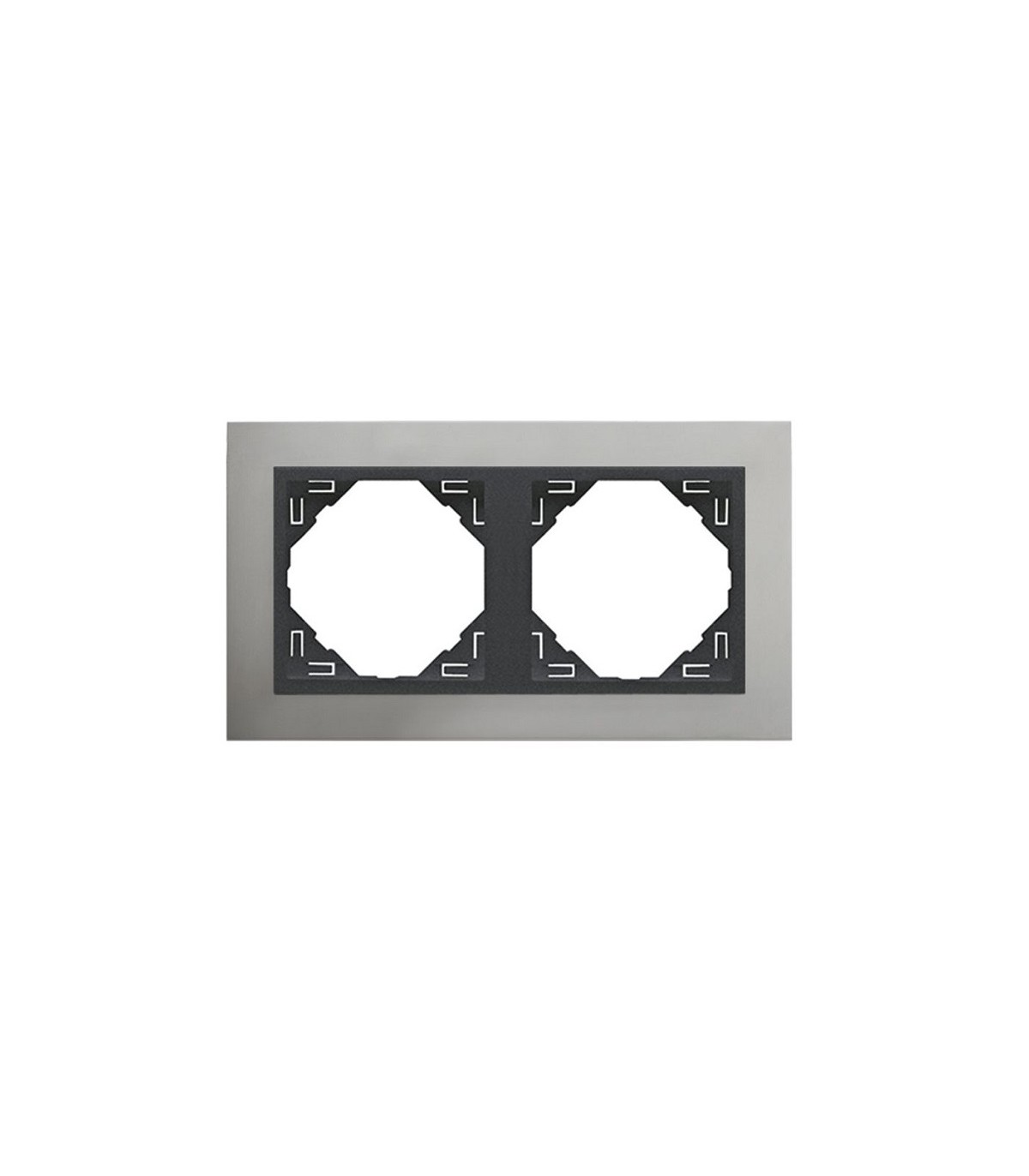 Marco Doble Aluminio / Gris Metallo