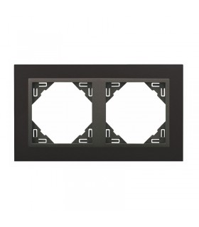 Marco Doble Negro Mate / Gris Animato
