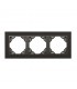 Marco Triple Negro Mate / Gris Animato