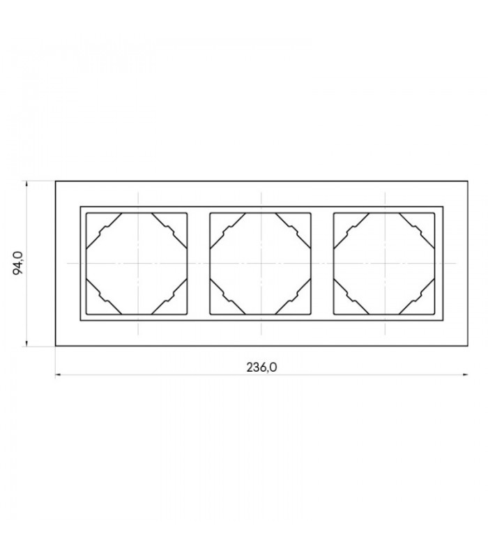 Marco Triple Dorado / Hielo Animato