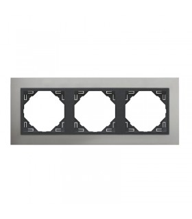 Marco Triple Aluminio / Gris Metallo