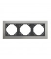 Marco Triple Aluminio / Gris Metallo