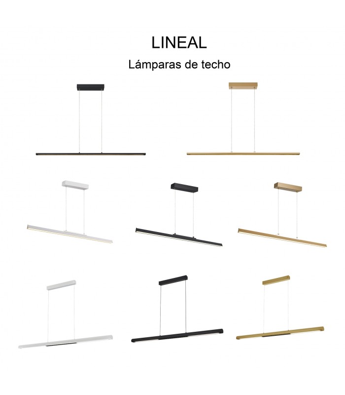 Lámpara Colgante LINEAL 24W 2970Lm Negro
