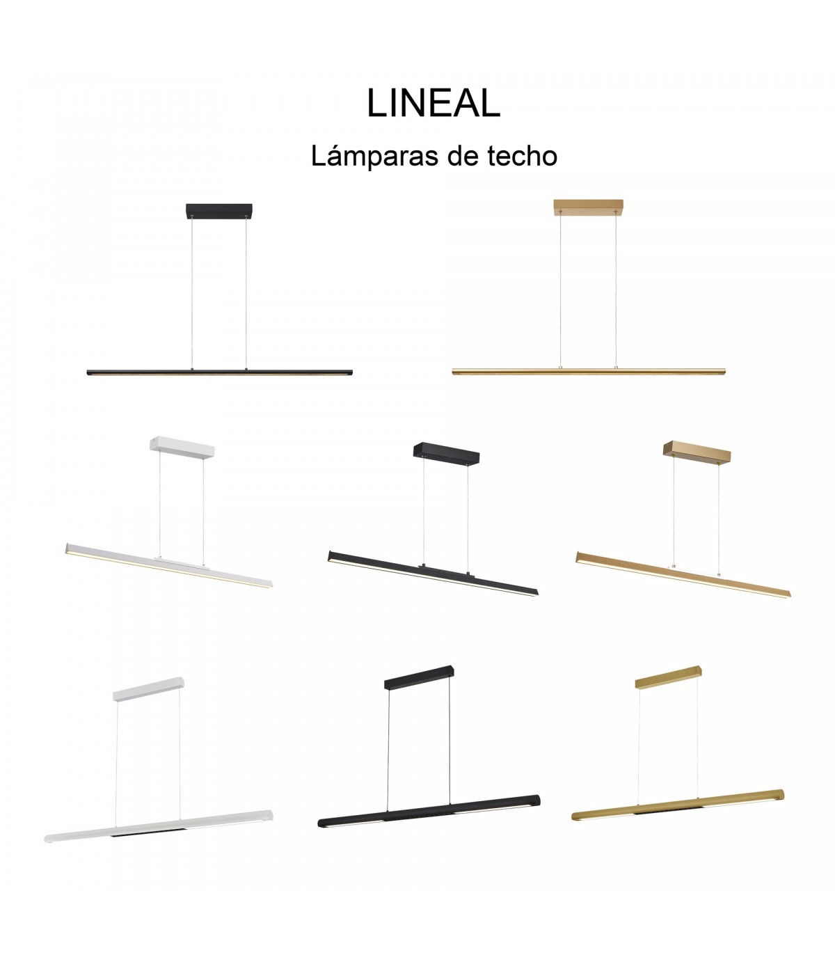 Lámpara Colgante LINEAL 24W 2970Lm Negro