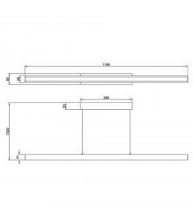Lámpara Colgante LINEAL 24W 2970Lm Negro