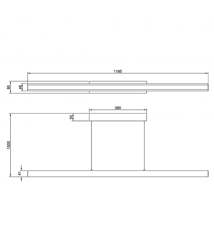 Lámpara Colgante LINEAL 24W 2970Lm Negro