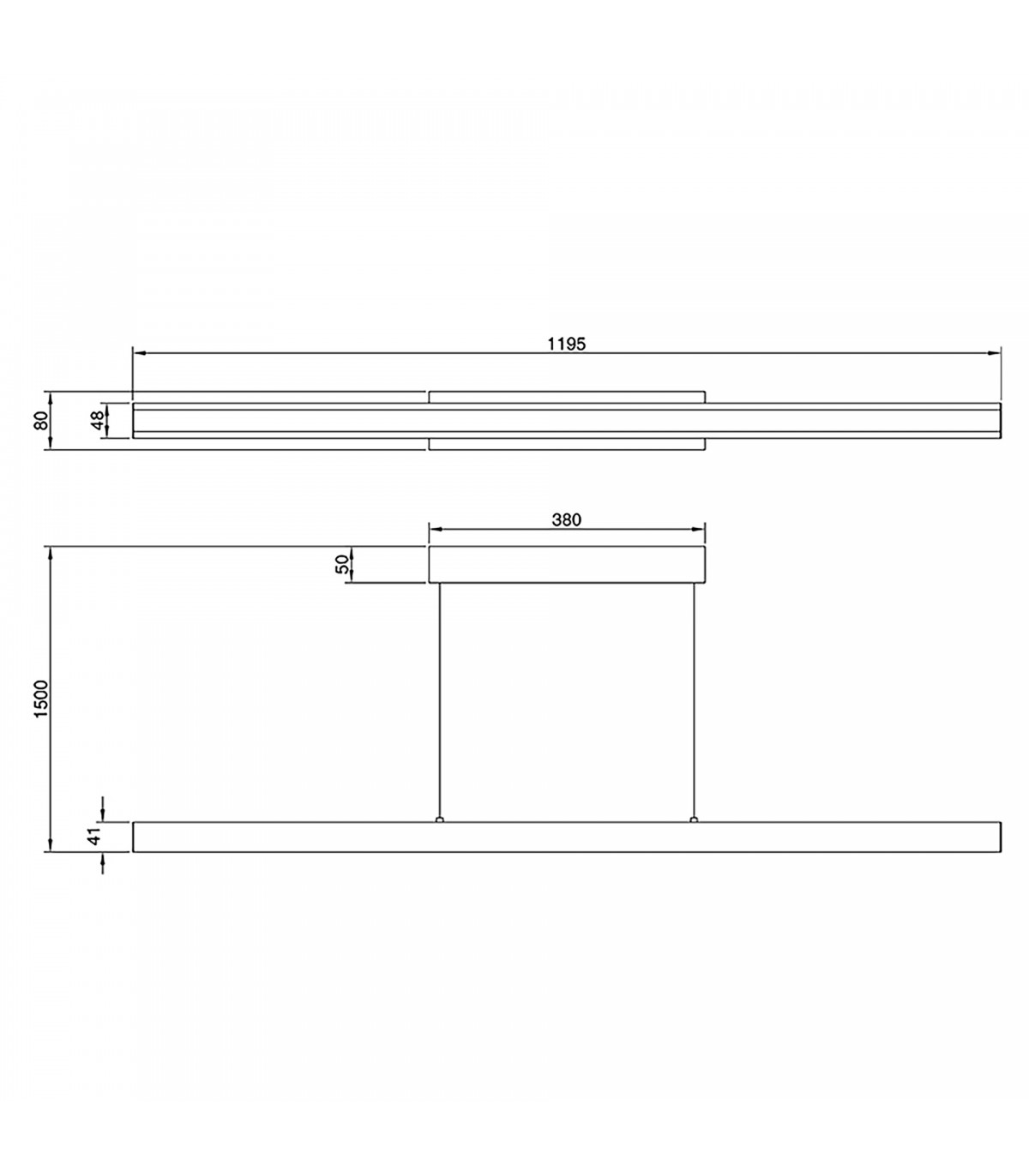 Lámpara Colgante LINEAL 24W 2970Lm Negro