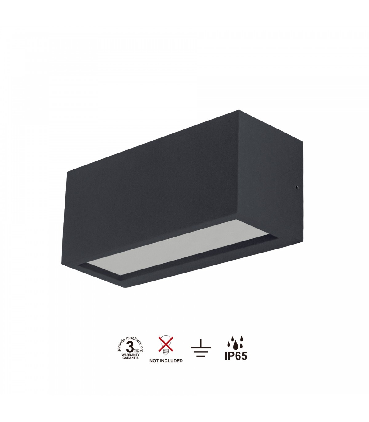 Aplique de Pared UTAH NEW Gris Oscuro 1xE27 IP65
