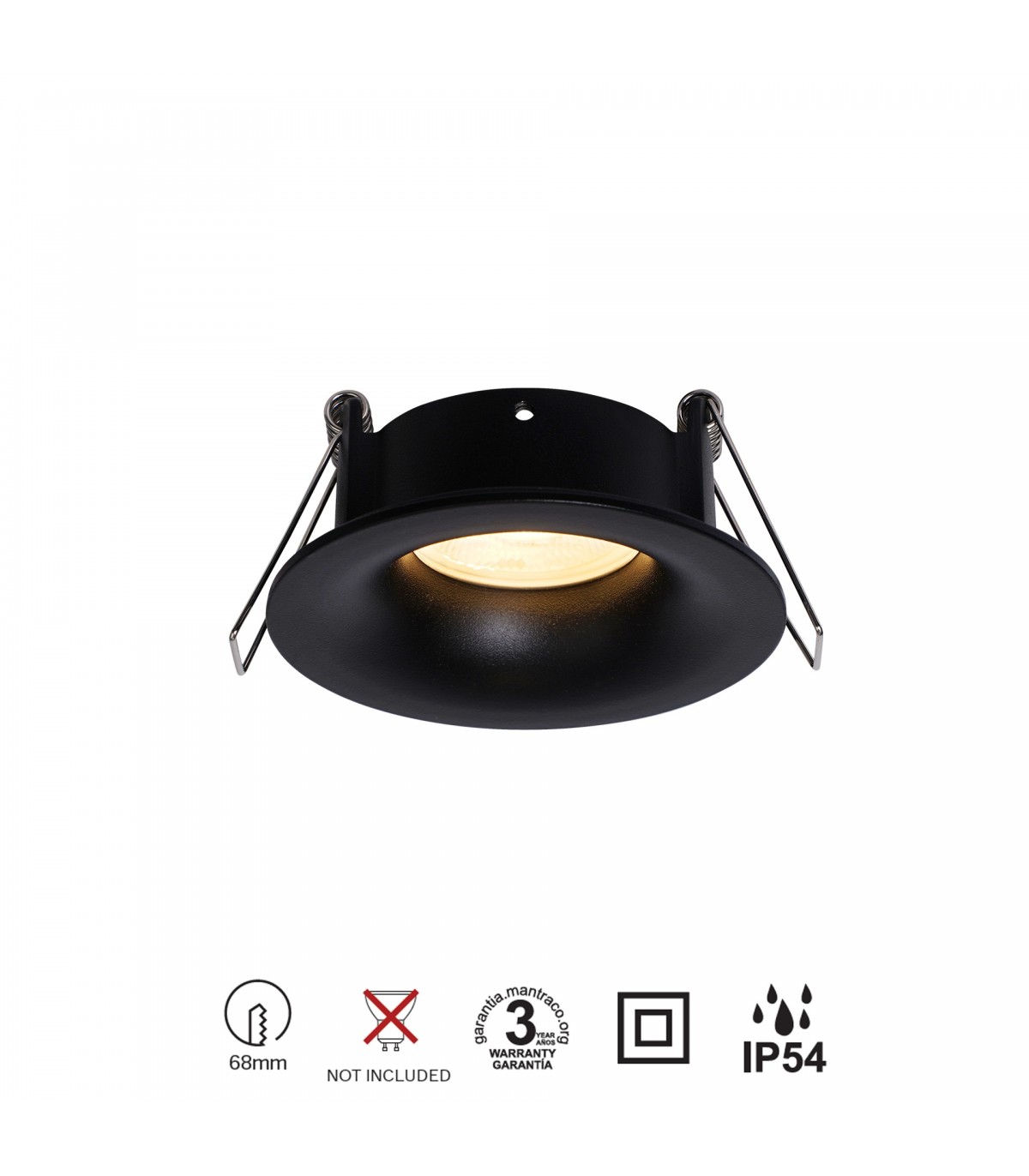 Aro Empotrable TABIRA Redondo Negro IP54