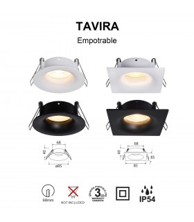 Aro Empotrable TABIRA Redondo Negro IP54