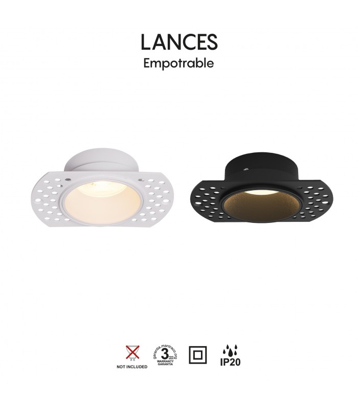Aro Empotrable Yeso LANCES Redondo Blanco