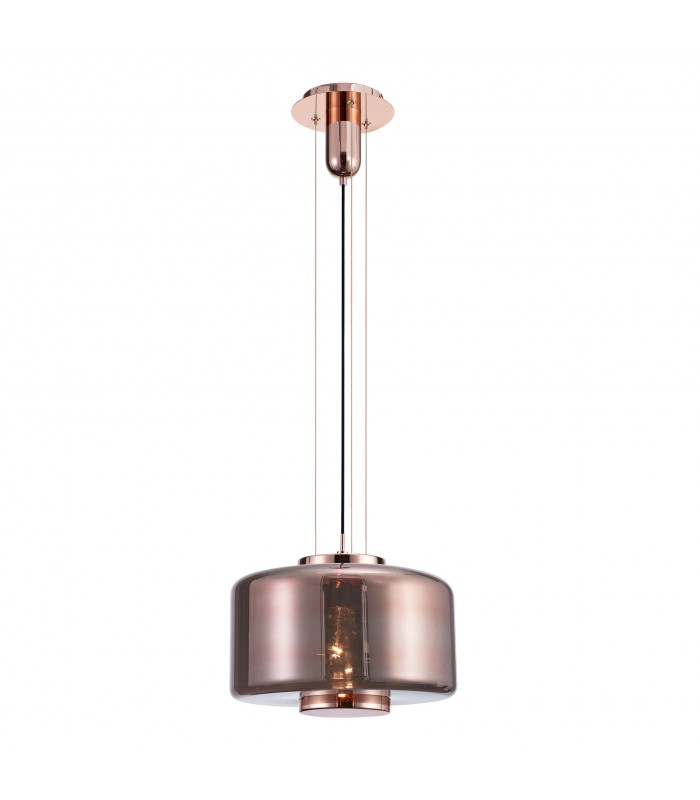Colgante JARRAS Grande 1xE27 Cristal/Cobre Regulable Altura