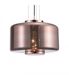 Colgante JARRAS Grande 1xE27 Cristal/Cobre Regulable Altura