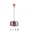 Colgante JARRAS Grande 1xE27 Cristal/Cobre Regulable Altura