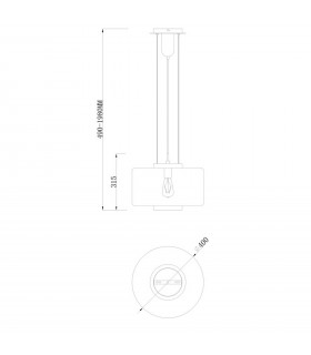 Colgante JARRAS Grande 1xE27 Cristal/Cobre Regulable Altura