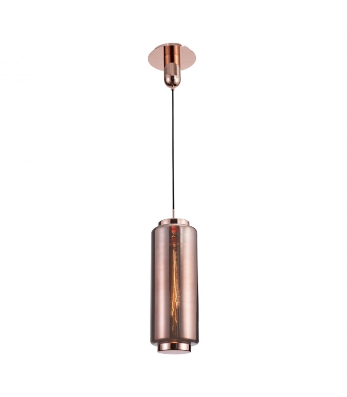 Colgante JARRAS Pequeño 1xE27 Cristal/Cobre Regulable Altura