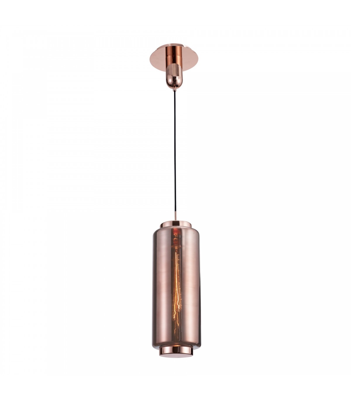 Colgante JARRAS Pequeño 1xE27 Cristal/Cobre Regulable Altura