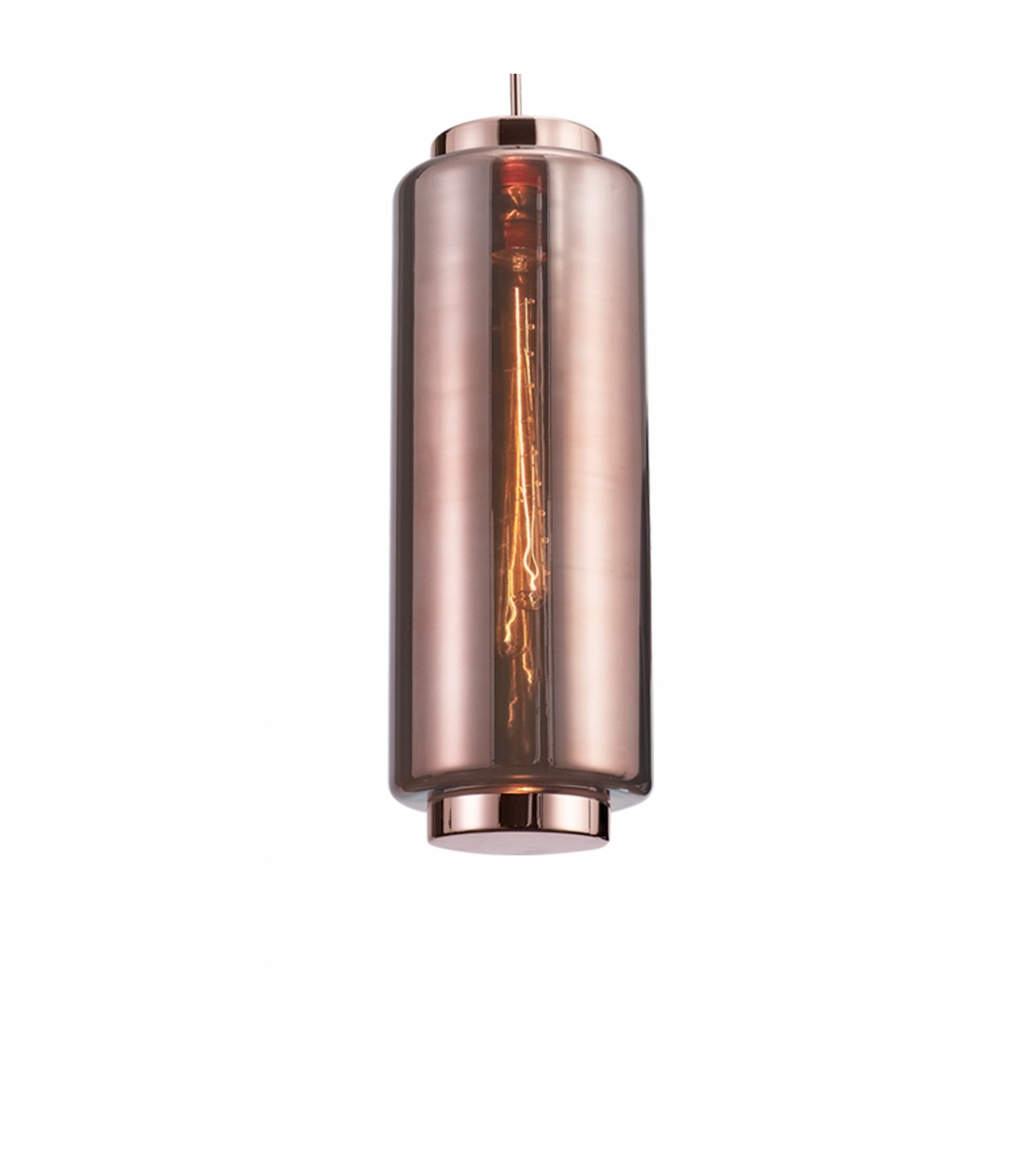 Colgante JARRAS Pequeño 1xE27 Cristal/Cobre Regulable Altura