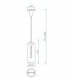 Colgante JARRAS Pequeño 1xE27 Cristal/Cobre Regulable Altura