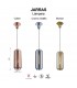 Colgante JARRAS Pequeño 1xE27 Cristal/Cobre Regulable Altura