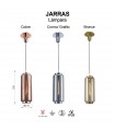 Colgante JARRAS Pequeño 1xE27 Cristal/Cobre Regulable Altura