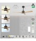 Ventilador THAY DC APP Negro/Madera 30W 3300Lm 3 Aspas CCT