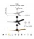 Ventilador THAY DC APP Negro/Madera 30W 3300Lm 3 Aspas CCT