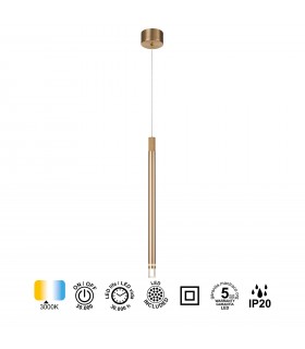 Colgante MOANA Laton 1L 7W 400Lm IP20 Regulable Altura