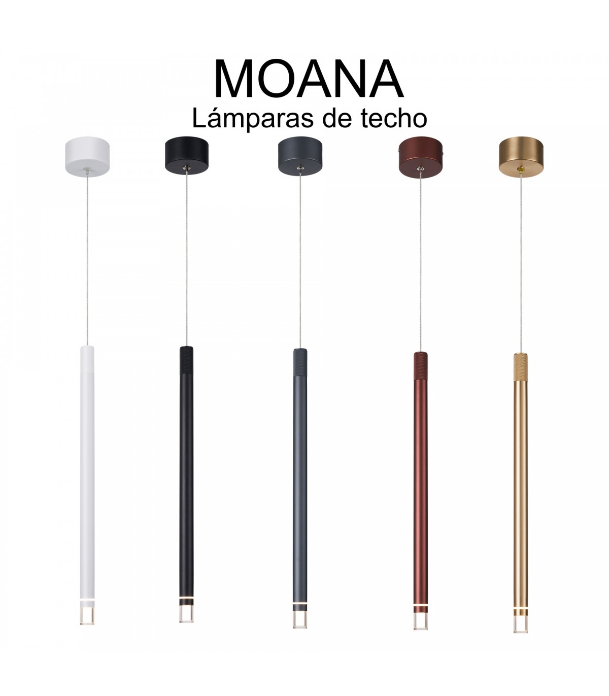 Colgante MOANA Laton 1L 7W 400Lm IP20 Regulable Altura