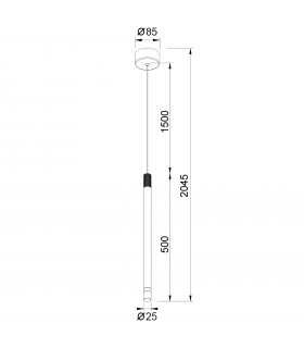 Colgante MOANA Laton 1L 7W 400Lm IP20 Regulable Altura