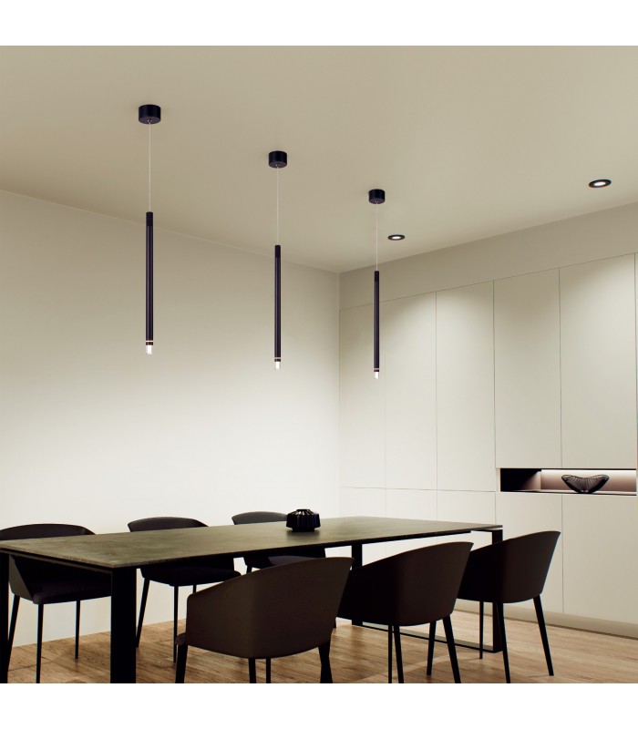Colgante MOANA Negro 1L 7W 400Lm IP20 Regulable Altura