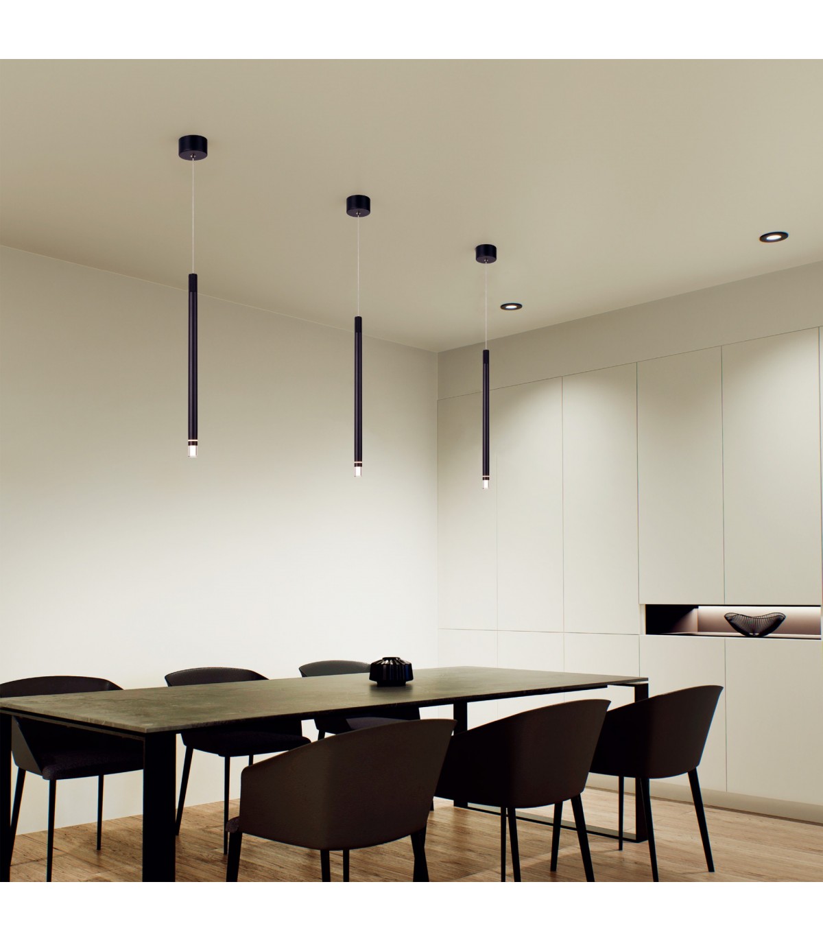 Colgante MOANA Negro 1L 7W 400Lm IP20 Regulable Altura