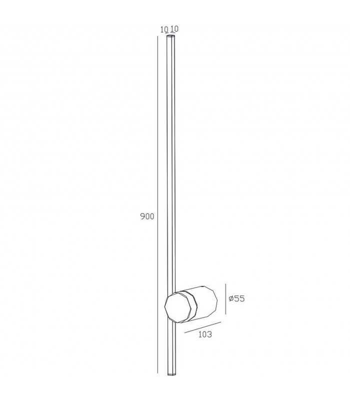 Aplique Pared TOBAGO ORO 9W 760Lm IP20