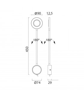 Aplique Lector BOAVISTA Negro 5W 285Lm