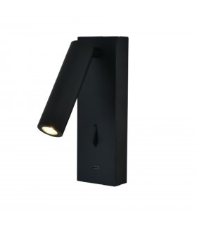 Aplique Lector TARIFA III Negro 3W 210Lm con cargador tipo C