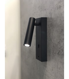 Aplique Lector TARIFA III Negro 3W 210Lm con cargador tipo C