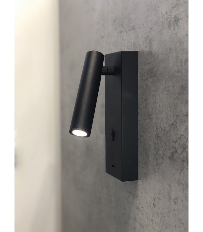 Aplique Lector TARIFA III Negro 3W 210Lm con cargador tipo C