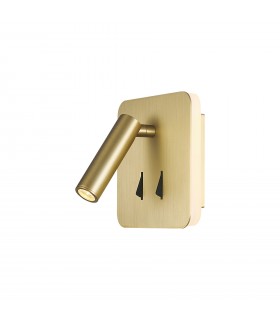 Aplique Lector CAYMAN Cuadrado Oro 3+6W 620Lm