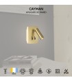 Aplique Lector CAYMAN Cuadrado Oro 3+6W 620Lm