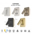 Aplique Lector CAYMAN Cuadrado Negro 3+6W 620Lm