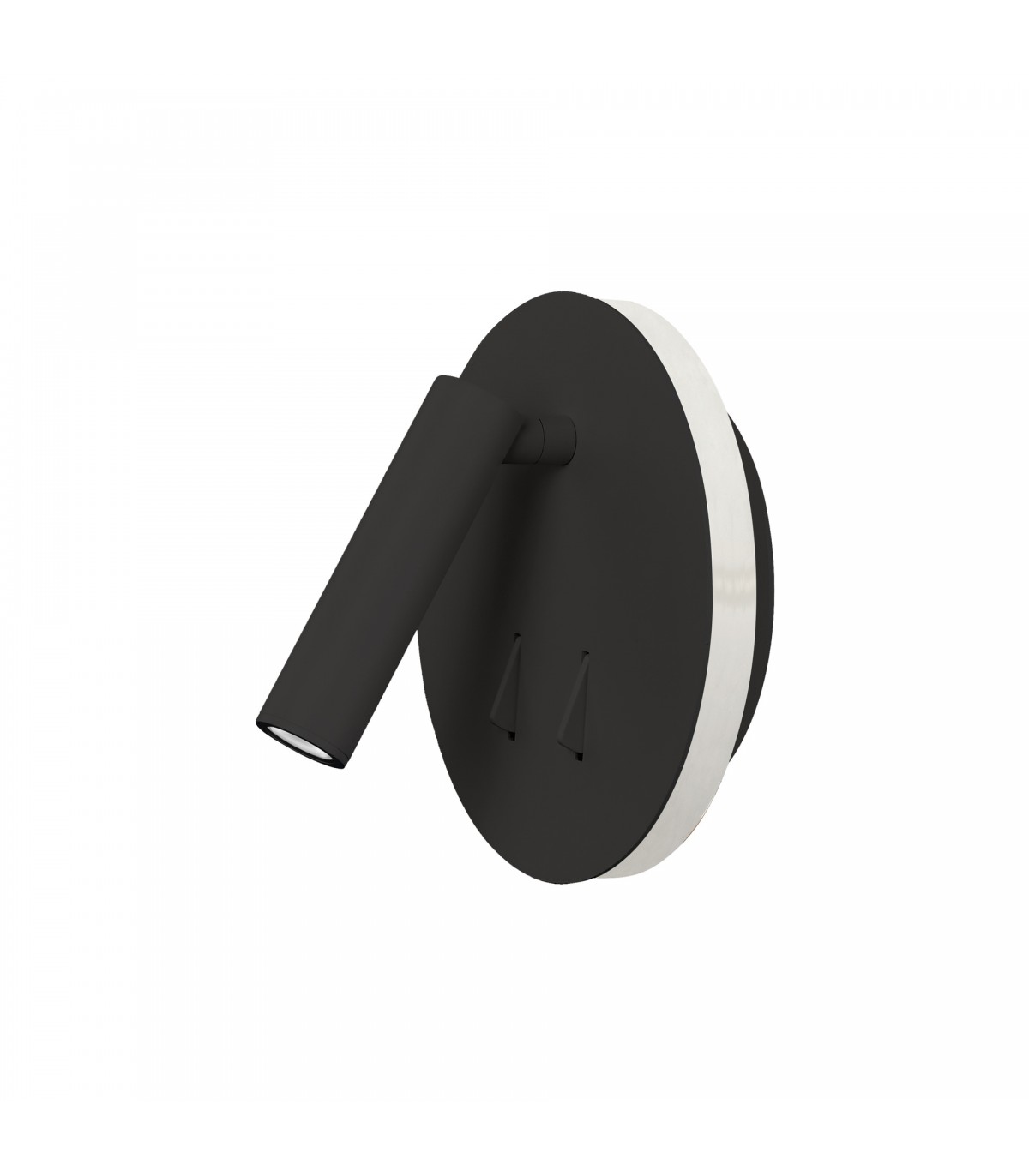 Aplique Lector CAYMAN Redondo Negro 3+6W 620Lm