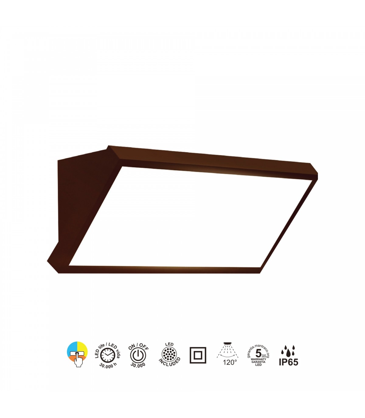 Aplique de Pared CREEK Corten 20W 1600Lm IP65 CCT