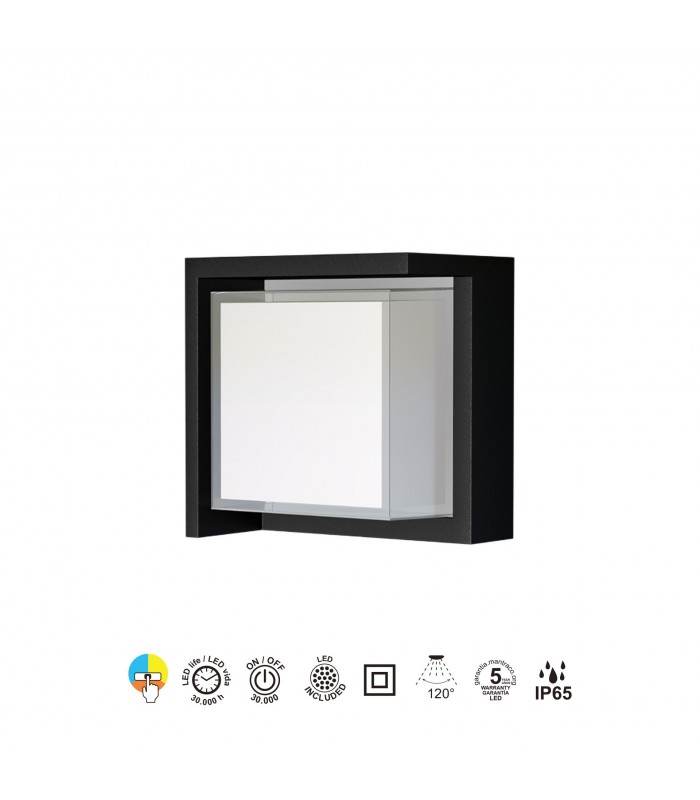 Aplique de Pared CREEK CB Negro 15W 1200Lm IP65 CCT